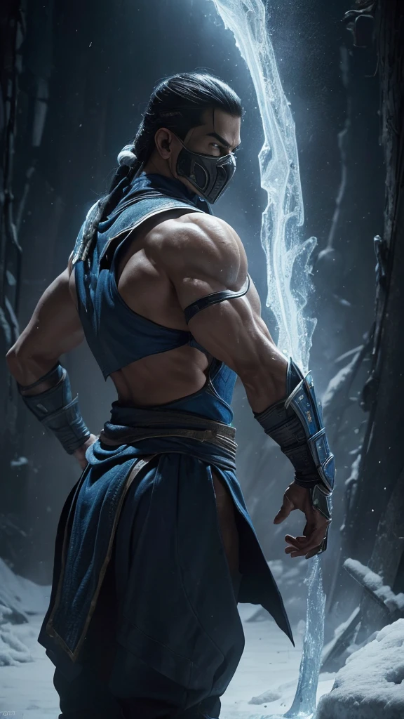 ((Subzero do mortal Kombat, ultra realistic)), (((fully body))), ((perfect hands)), stunning, hyper realistic, octan render, surrounded by the effect of cold air and ice, mortal kombat style, old background, chic, stunning, (wall-paper), conceptual artwork, details Intricate, highy detailed, ((cinemactic)), Dramatic, (extremely high quality, awarded, master part:1.5), (photorrealistic:1.5), fot, Realistic photo, Nikon, naturallight, 4K, highes definition, xf iq4, 150MP, 50 millimeters, ISO 1000 Certification, 1/250 Years, naturallight, Adobe Lightroom, photolab, Photographic Affinity, PhotoDirector 365,