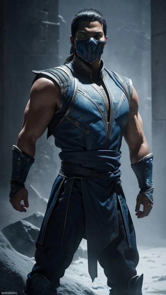 ((Subzero do mortal Kombat, ultra realistic)), (((fully body))), ((perfect hands)), stunning, hyper realistic, octan render, surrounded by the effect of cold air and ice, mortal kombat style, old background, chic, stunning, (wall-paper), conceptual artwork, details Intricate, highy detailed, ((cinemactic)), Dramatic, (extremely high quality, awarded, master part:1.5), (photorrealistic:1.5), fot, Realistic photo, Nikon, naturallight, 4K, highes definition, xf iq4, 150MP, 50 millimeters, ISO 1000 Certification, 1/250 Years, naturallight, Adobe Lightroom, photolab, Photographic Affinity, PhotoDirector 365,