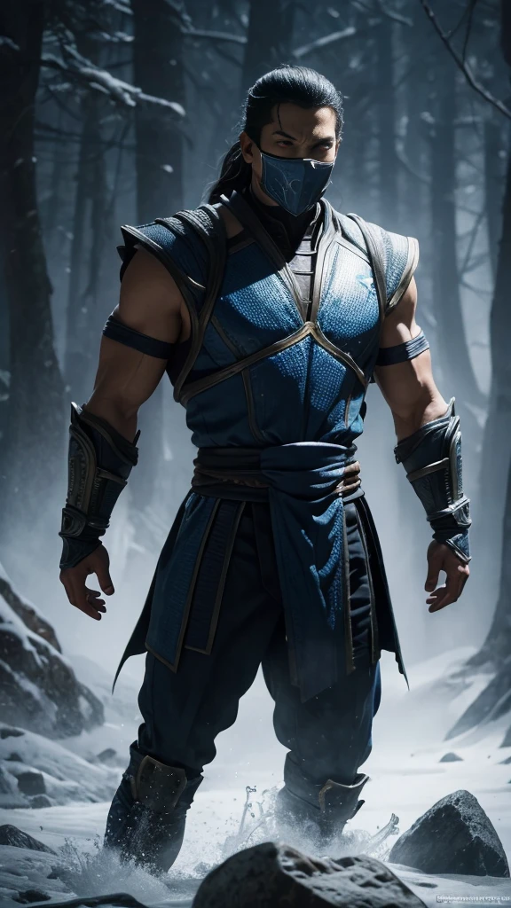 ((Subzero do mortal Kombat, ultra realistic)), (((fully body))), ((perfect hands)), stunning, hyper realistic, octan render, surrounded by the effect of cold air and ice, mortal kombat style, old background, chic, stunning, (wall-paper), conceptual artwork, details Intricate, highy detailed, ((cinemactic)), Dramatic, (extremely high quality, awarded, master part:1.5), (photorrealistic:1.5), fot, Realistic photo, Nikon, naturallight, 4K, highes definition, xf iq4, 150MP, 50 millimeters, ISO 1000 Certification, 1/250 Years, naturallight, Adobe Lightroom, photolab, Photographic Affinity, PhotoDirector 365,