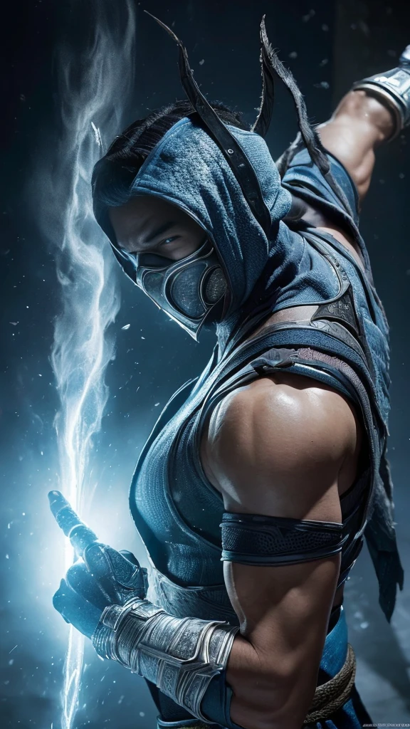 ((Subzero do mortal Kombat, ultra realistic)), (((fully body))), ((perfect hands)), stunning, hyper realistic, octan render, surrounded by the effect of cold air and ice, mortal kombat style, old background, chic, stunning, (wall-paper), conceptual artwork, details Intricate, highy detailed, ((cinemactic)), Dramatic, (extremely high quality, awarded, master part:1.5), (photorrealistic:1.5), fot, Realistic photo, Nikon, naturallight, 4K, highes definition, xf iq4, 150MP, 50 millimeters, ISO 1000 Certification, 1/250 Years, naturallight, Adobe Lightroom, photolab, Photographic Affinity, PhotoDirector 365,