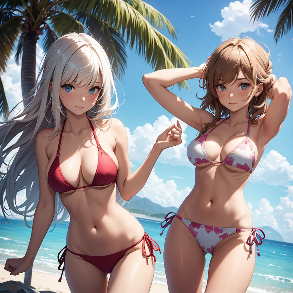 In a bikini he marks her vagina