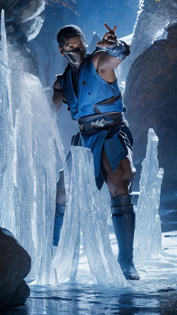 ((Subzero do mortal Kombat, ultra realistic)), (((fully body))), ((perfect hands)), stunning, hyper realistic, octan render, surrounded by the effect of cold air and ice, mortal kombat style, old background, chic, stunning, (wall-paper), conceptual artwork, details Intricate, highy detailed, ((cinemactic)), Dramatic, (extremely high quality, awarded, master part:1.5), (photorrealistic:1.5), fot, Realistic photo, Nikon, naturallight, 4K, highes definition, xf iq4, 150MP, 50 millimeters, ISO 1000 Certification, 1/250 Years, naturallight, Adobe Lightroom, photolab, Photographic Affinity, PhotoDirector 365,