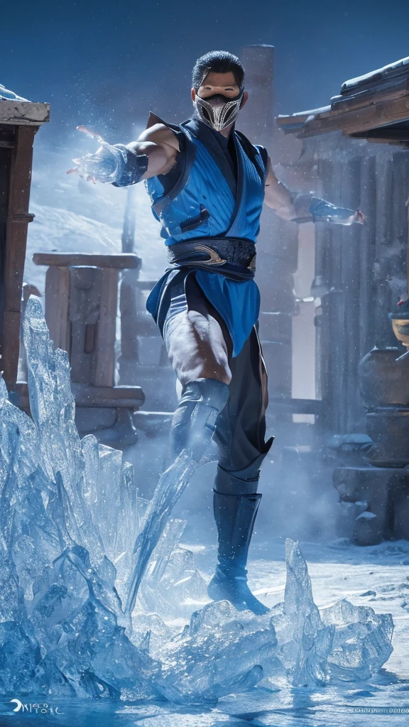 ((Subzero do mortal Kombat, ultra realistic)), (((fully body))), ((perfect hands)), stunning, hyper realistic, octan render, surrounded by the effect of cold air and ice, mortal kombat style, old background, chic, stunning, (wall-paper), conceptual artwork, details Intricate, highy detailed, ((cinemactic)), Dramatic, (extremely high quality, awarded, master part:1.5), (photorrealistic:1.5), fot, Realistic photo, Nikon, naturallight, 4K, highes definition, xf iq4, 150MP, 50 millimeters, ISO 1000 Certification, 1/250 Years, naturallight, Adobe Lightroom, photolab, Photographic Affinity, PhotoDirector 365,