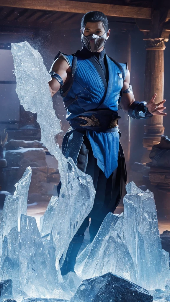 ((Subzero do mortal Kombat, ultra realistic)), (((fully body))), ((perfect hands)), stunning, hyper realistic, octan render, surrounded by the effect of cold air and ice, mortal kombat style, old background, chic, stunning, (wall-paper), conceptual artwork, details Intricate, highy detailed, ((cinemactic)), Dramatic, (extremely high quality, awarded, master part:1.5), (photorrealistic:1.5), fot, Realistic photo, Nikon, naturallight, 4K, highes definition, xf iq4, 150MP, 50 millimeters, ISO 1000 Certification, 1/250 Years, naturallight, Adobe Lightroom, photolab, Photographic Affinity, PhotoDirector 365,