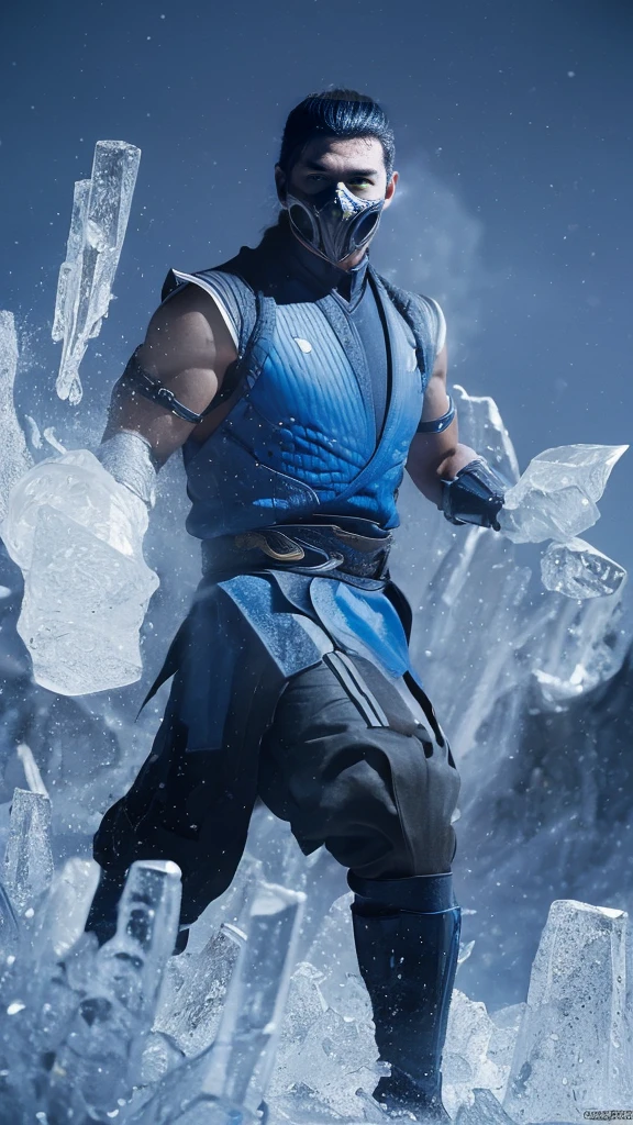 ((Subzero do mortal Kombat, ultra realistic)), (((fully body))), ((perfect hands)), stunning, hyper realistic, octan render, surrounded by the effect of cold air and ice, mortal kombat style, old background, chic, stunning, (wall-paper), conceptual artwork, details Intricate, highy detailed, ((cinemactic)), Dramatic, (extremely high quality, awarded, master part:1.5), (photorrealistic:1.5), fot, Realistic photo, Nikon, naturallight, 4K, highes definition, xf iq4, 150MP, 50 millimeters, ISO 1000 Certification, 1/250 Years, naturallight, Adobe Lightroom, photolab, Photographic Affinity, PhotoDirector 365,