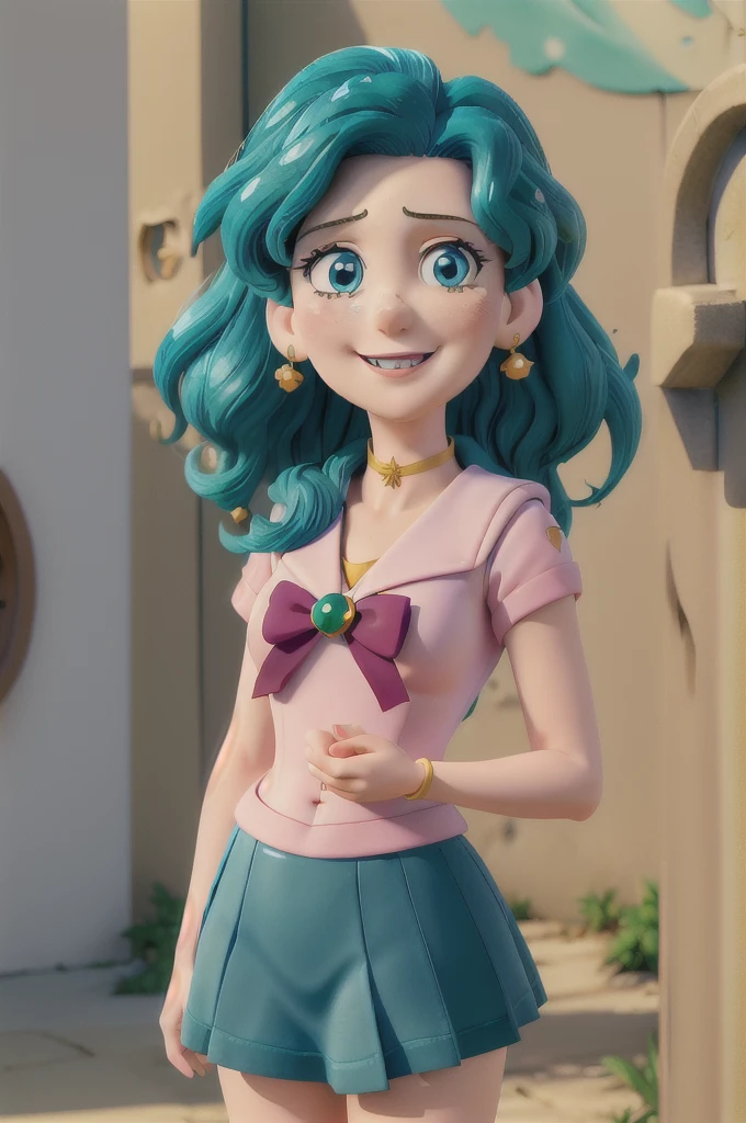 (best quality:1.1), (masterpiece:1.4), (absurdres:1.0), portrait, close-up,
1girl, sailor neptune, (mature woman:1.3), small breasts, aqua eyes, dark green hair, medium hair, sailor senshi uniform, plead skirt, looking at viewer, alley, (blush:1.2), smile, aged up, hand on chest,