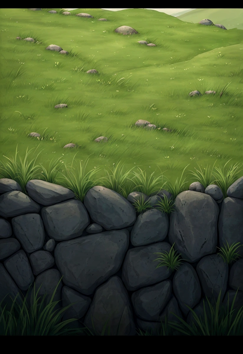 a close up of a stone wall with grass and rocks, grassy stones, background art, hand painted textures, stylised hand painted textures, grass and rocks, mobile game background, game texture, overgrown background, stylized grass texture, background artwork, hd detailed texture, 2d game background, stylised textures, wet grass and stones, realistic detailed background