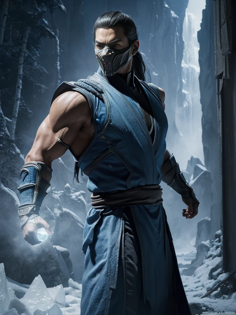 ((Subzero do mortal Kombat, ultra realistic)), (((fully body))), ((perfect hands)), stunning, hyper realistic, octan render, surrounded by the effect of cold air and ice, mortal kombat style, old background, chic, stunning, (wall-paper), conceptual artwork, details Intricate, highy detailed, ((cinemactic)), Dramatic, (extremely high quality, awarded, master part:1.5), (photorrealistic:1.5), fot, Realistic photo, Nikon, naturallight, 4K, highes definition, xf iq4, 150MP, 50 millimeters, ISO 1000 Certification, 1/250 Years, naturallight, Adobe Lightroom, photolab, Photographic Affinity, PhotoDirector 365,