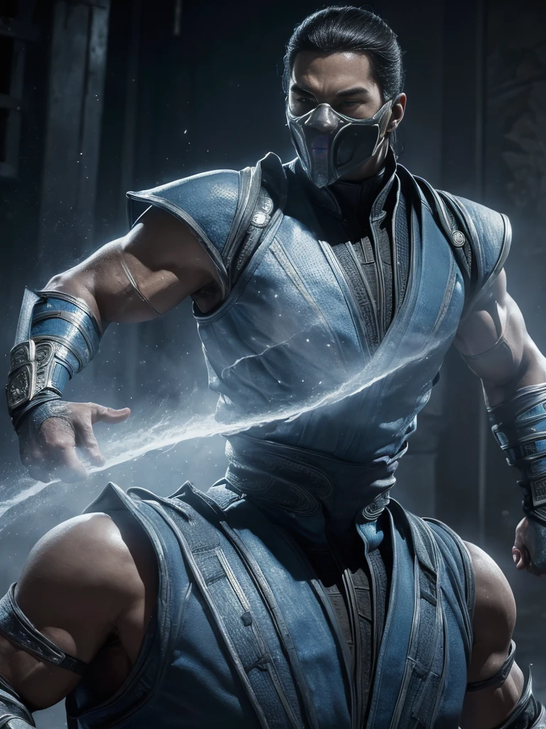 ((Subzero do mortal Kombat, ultra realistic)), (((fully body))), ((perfect hands)), stunning, hyper realistic, octan render, surrounded by the effect of cold air and ice, mortal kombat style, old background, chic, stunning, (wall-paper), conceptual artwork, details Intricate, highy detailed, ((cinemactic)), Dramatic, (extremely high quality, awarded, master part:1.5), (photorrealistic:1.5), fot, Realistic photo, Nikon, naturallight, 4K, highes definition, xf iq4, 150MP, 50 millimeters, ISO 1000 Certification, 1/250 Years, naturallight, Adobe Lightroom, photolab, Photographic Affinity, PhotoDirector 365,