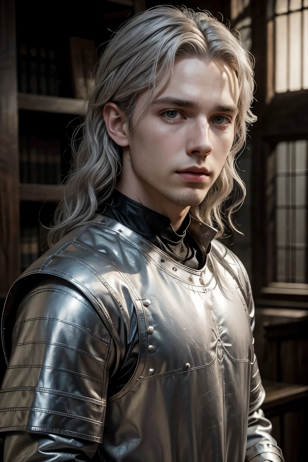 Silver-haired actor Matthew Gray Gluber as a Targaryen and medieval