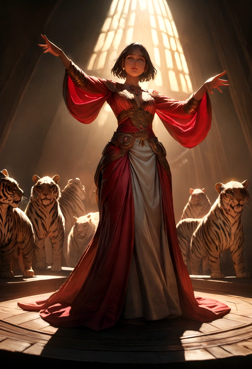 hindu god nava durga sitting in tiger, showing all her 9 forms, detailed clothing, intricate clothing, action pose, motion, casting pose, ((masterpiece) ), ((best quality) ), extremely detailed cg 8k wallpaper, bright colors, Dramatic light, photoreal full body (wide-angle lens, Panoramic:1. 2) , fantasy, hyper-realistic, amazing fine detail, rich colors, realistic texture, vignette, moody, dark, epic, gorgeous, film grain, grainy, beautiful lighting, rim lighting, magical, shallow depth of field, photography, neo noir, volumetric lighting, Ultra HD, raytracing, studio quality