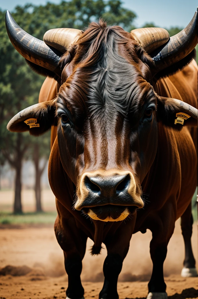 Face of a bull looking to the side for logo
