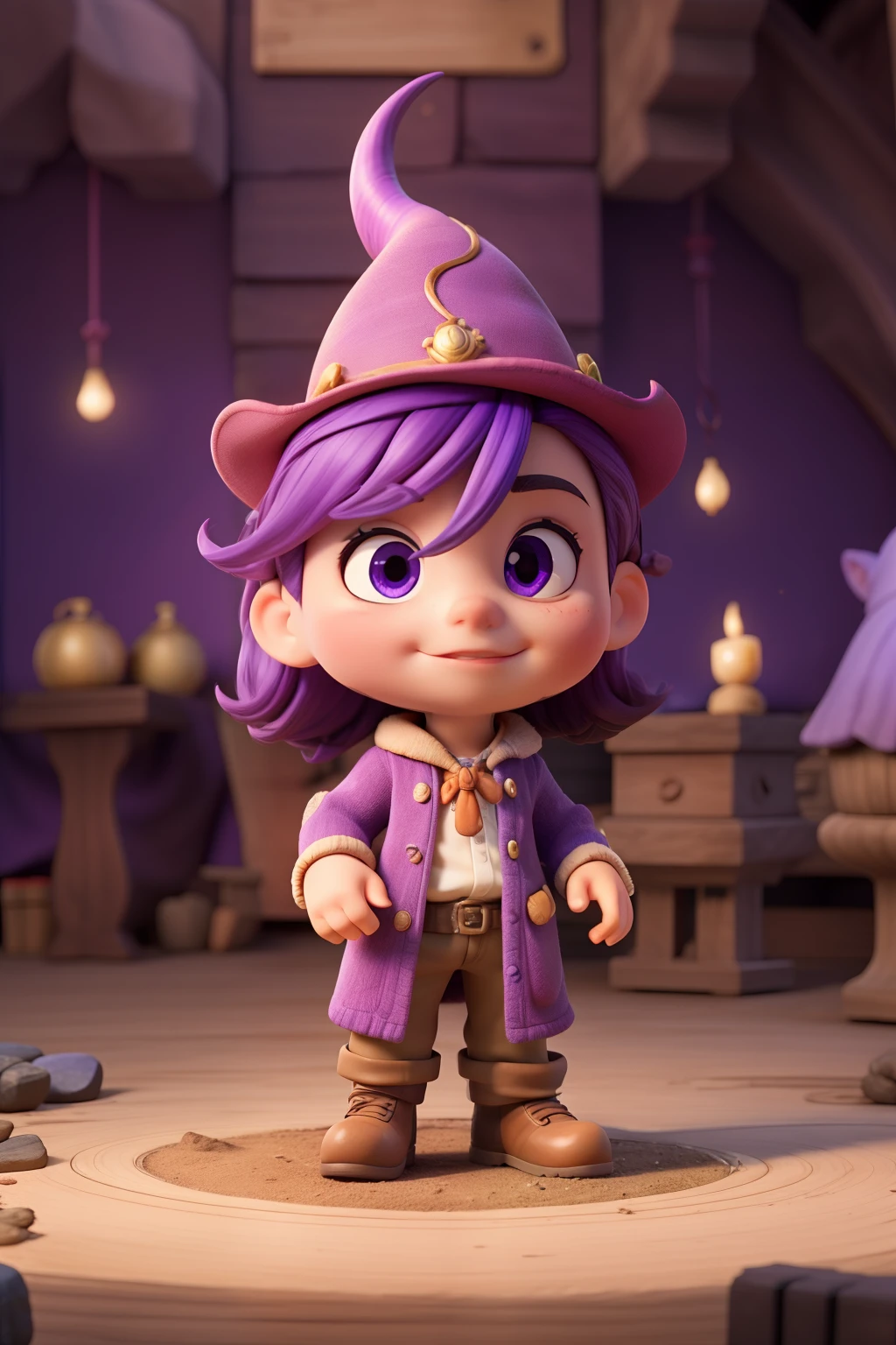  with a magic touch casting purple magic with hands forward
