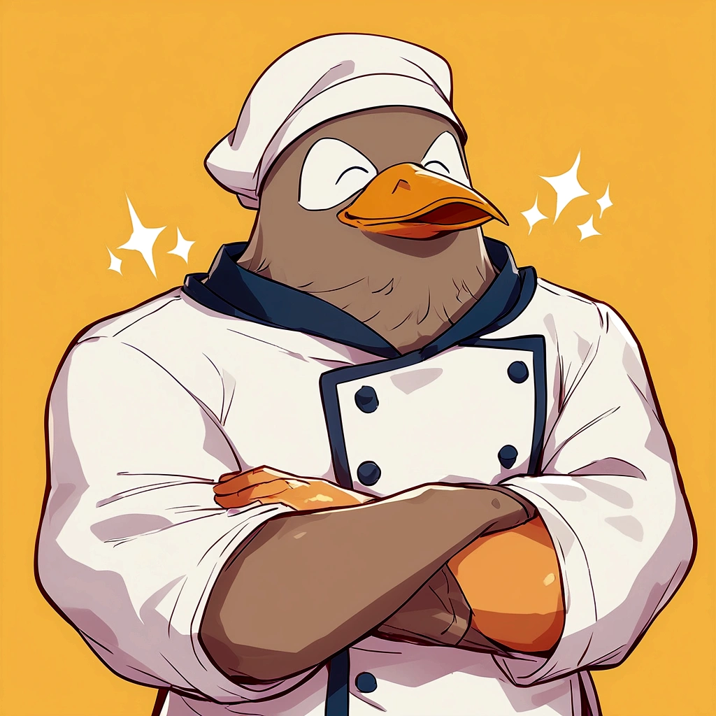 GOON BIRD WHO IS A BAKER IS OLD AND HAPPY
