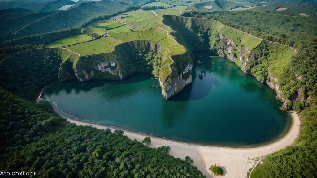 Natural beauty of Indonesia. Aerial view. Photorealistic photos. High definition