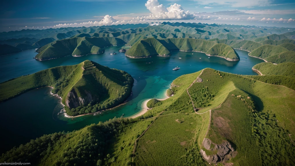 Natural beauty of Indonesia. Aerial view. Photorealistic photos. High definition