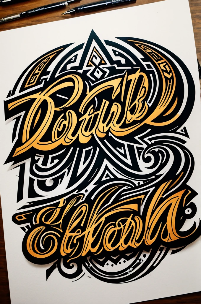 Lettering in modern tribal