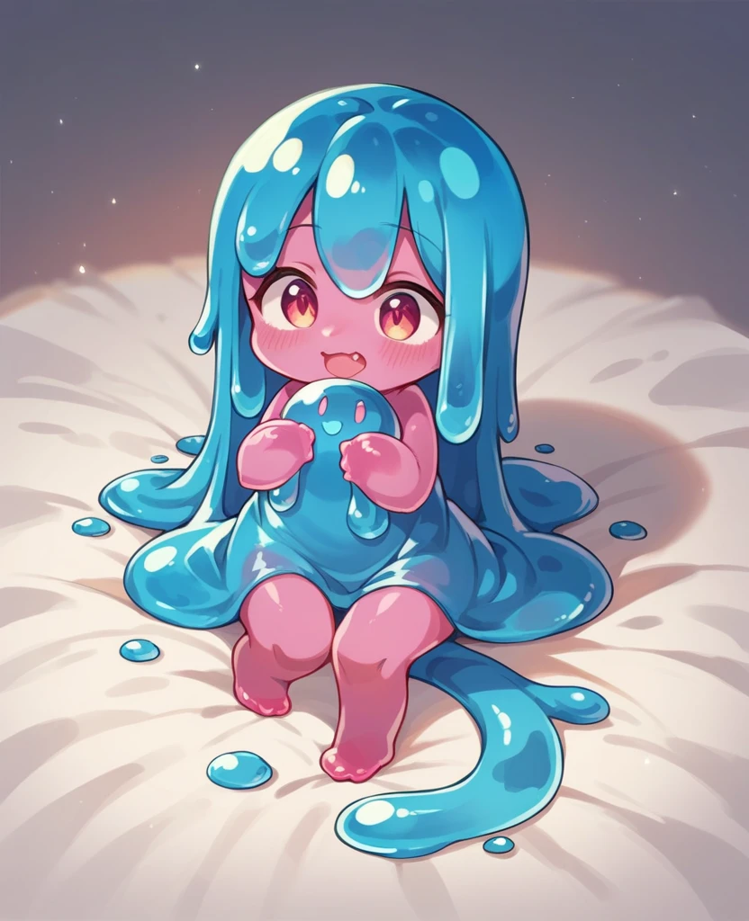 cute,slime girl,loli,full body