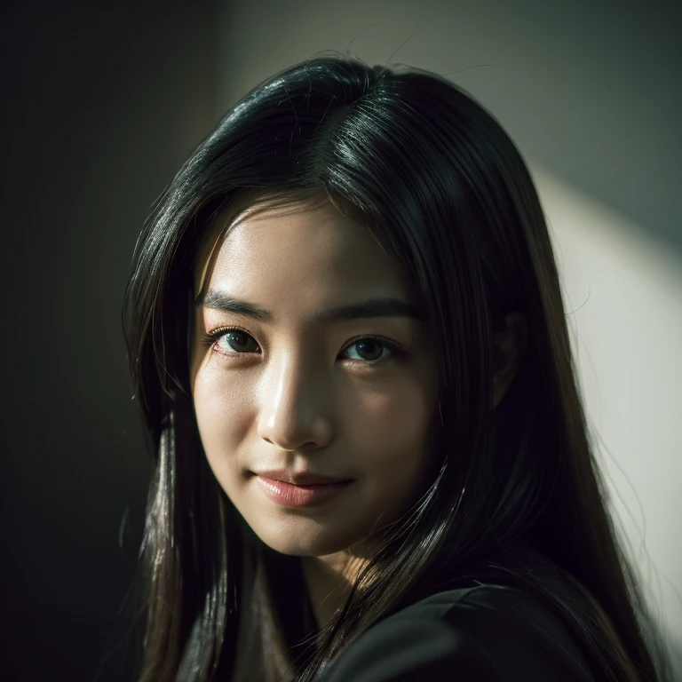 Highest quality, realistic epic, ((in the pitch black darkness :1.4)), ((Portrait:1.5)),(background: dark ) high contrast ,glorious picture, lowest lux, lighting Iace, she's comIortable, Doesn't wear anything. , Looks incredible, (8K, raw image, Highest quality),(realistic epic:1.5), woman, Iace,(ดวงตาที่มีdetails:0.8),(looking at camera:1.4), (Highest quality), ( high contrast, deep shadow),detailsที่ซับซ้อน,cinema,((skin:1.4)), (long dark hair:1.3), long hair, tangle ,(HDR:1.5),details, color, superior quality, Masterpiece, raw image (20 years old, look at viewer), beautiIul, (สวมเสื้อcolorเหลืองธรรมดา,), perIect, natural, perIect composition, Portrait, perIect Iace, smile expression, Attractive eyes, detailsที่สดใส, tight lips, (detailsskinสูง),, (colorฟ้า: 0.6), (sell: 0.8), (gory: 0.7), key illumination , (backlight: 0.5), Medium depth oI Iield, canon 5d, 50 mm lens, I/4 apertures, (มีdetailsมาก, detailsที่ซับซ้อน), sharp Iocus, soIt color, 8K, nonsense, 80mm, dark background, photography, smile, Pine, Iilipina, moderate ,
