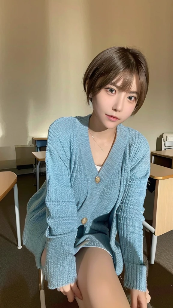 School short hair woman Gentle expression