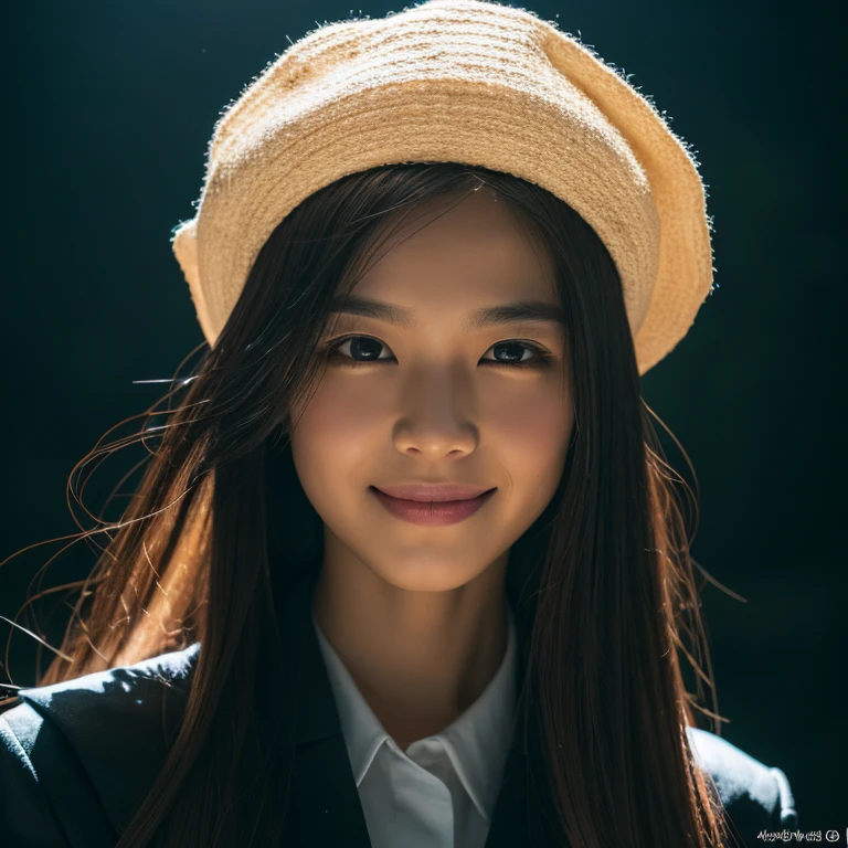 Highest quality, realistic epic, ((in the pitch black darkness :1.4)), ((Portrait:1.5)),(background: dark ) high contrast ,glorious picture, lowest lux, lighting Iace, she's comIortable, Doesn't wear anything. , Looks incredible, (8K, raw image, Highest quality),(realistic epic:1.5), woman, Iace,(ดวงตาที่มีdetails:0.8),(looking at camera:1.4), (Highest quality), ( high contrast, deep shadow),detailsที่ซับซ้อน,cinema,((skin:1.4)), (long dark hair:1.3), long hair, tangle ,(HDR:1.5),details, color, superior quality, Masterpiece, raw image (20 years old, look at viewer), beautiIul, (สวมเสื้อcolorเหลืองธรรมดา,), perIect, natural, perIect composition, Portrait, perIect Iace, smile expression, Attractive eyes, detailsที่สดใส, tight lips, (detailsskinสูง),, (colorฟ้า: 0.6), (sell: 0.8), (gory: 0.7), key illumination , (backlight: 0.5), Medium depth oI Iield, canon 5d, 50 mm lens, I/4 apertures, (มีdetailsมาก, detailsที่ซับซ้อน), sharp Iocus, soIt color, 8K, nonsense, 80mm, dark background, photography, smile, Pine, Iilipina, moderate ,