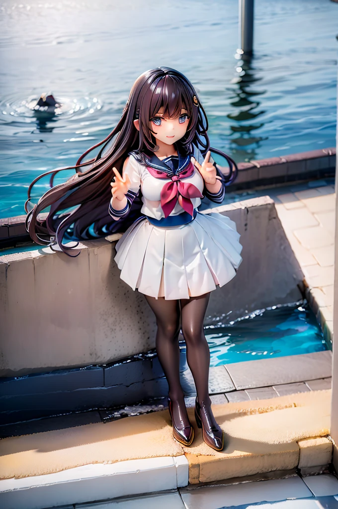 School swimming pool、Two high school students、Captivating smile、School Swimsuit、breast、Enema、sexual behavior