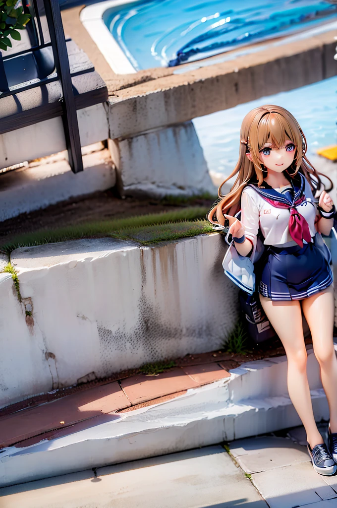 School swimming pool、Two high school students、Captivating smile、School Swimsuit、breast、Enema、sexual behavior