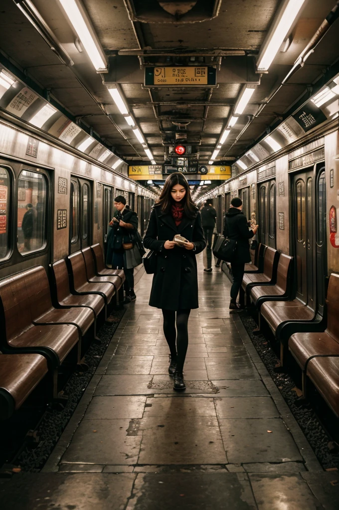 In the heart of a bustling city, there was an old subway station that echoed with the rhythm of hurried footsteps and the rumble of trains. One evening, as the commuters rushed home, a hauntingly beautiful melody began to fill the air.