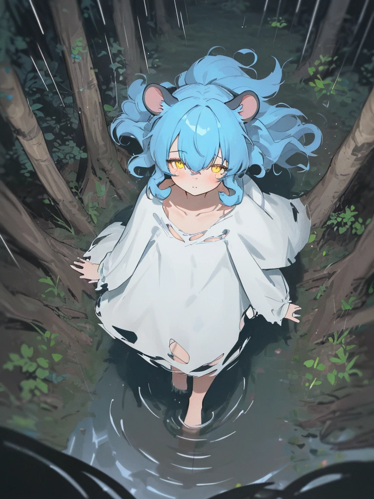 solo, female cat, neko, naked, nude, no clothes, black ears, open air bath, yokai, monsters, black medium length messy hair, green eyes, crouching, hissing, claws out, legs spread, disheveled, alley, ancient japan, masterpiece, high quality,