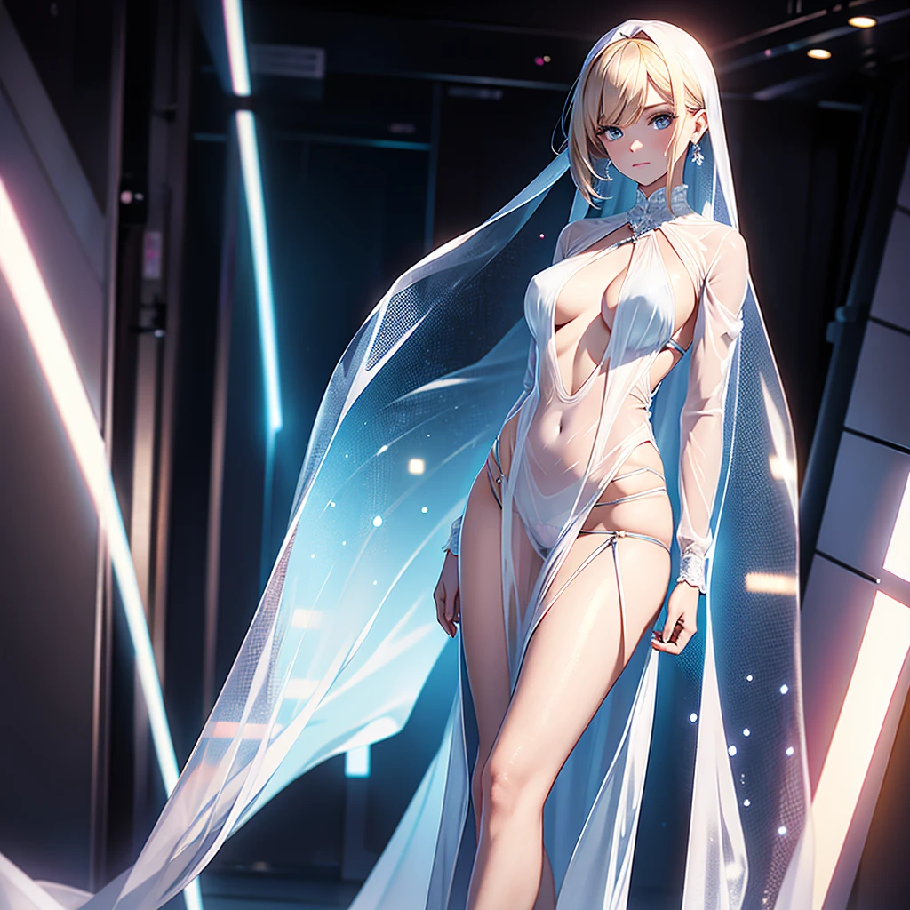 Woman with transparent clothes