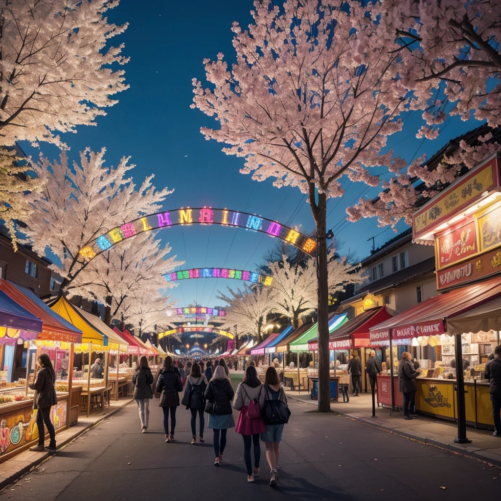 Create a beautiful fair with vivid colors during the day 