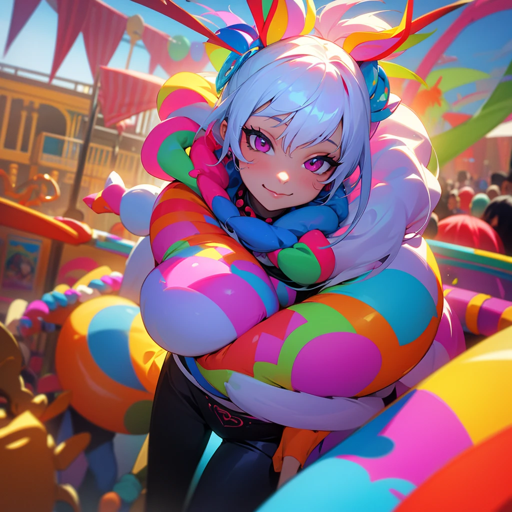 Create a carnival with vivid colors during the day