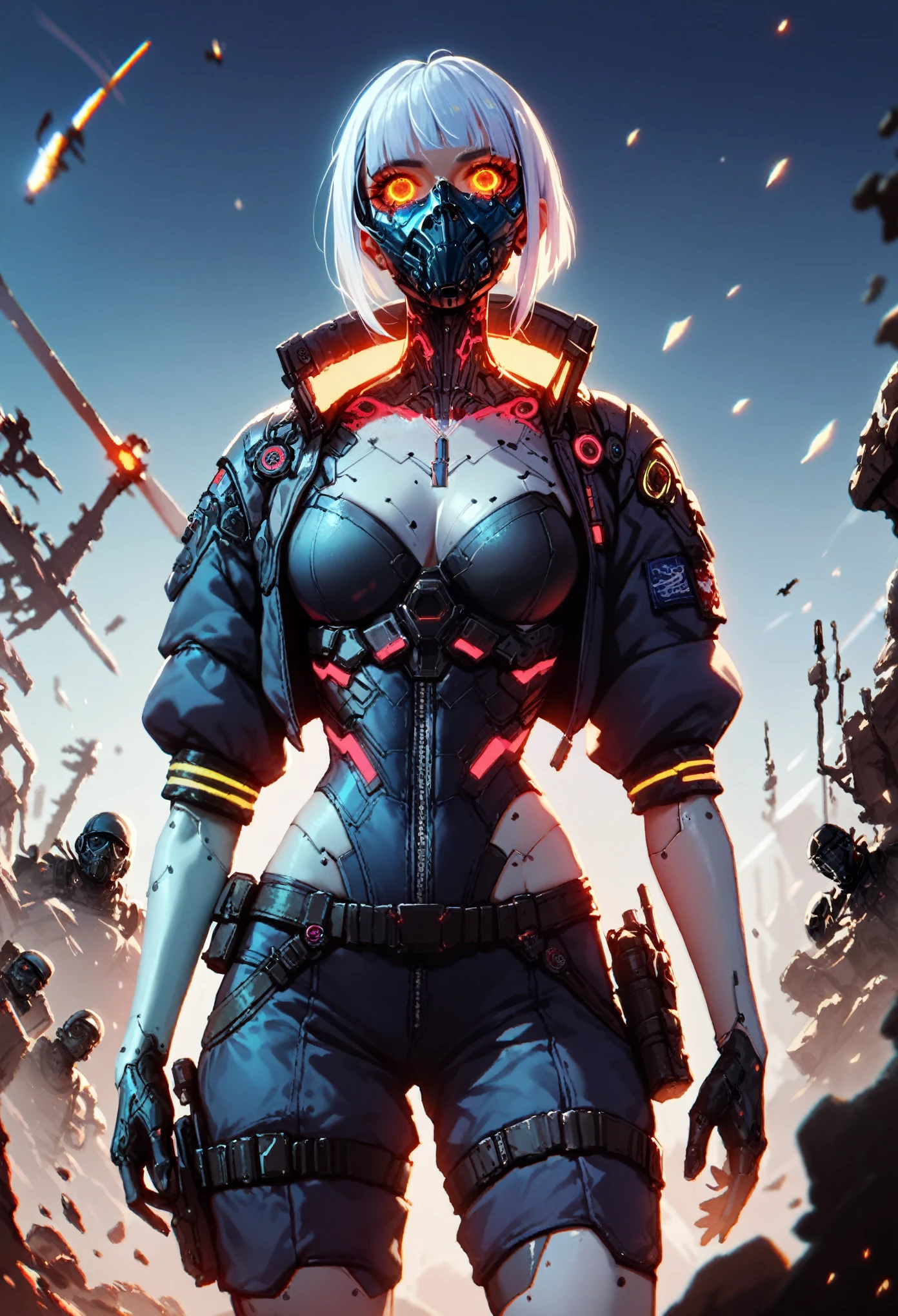 score_9, score_8_up, score_7_up, score_6_up, score_5_up, score_4_up, source_anime, medium shot, apocalypse female soldier cyberpunk, torso shot, focus on cleavage hentai 