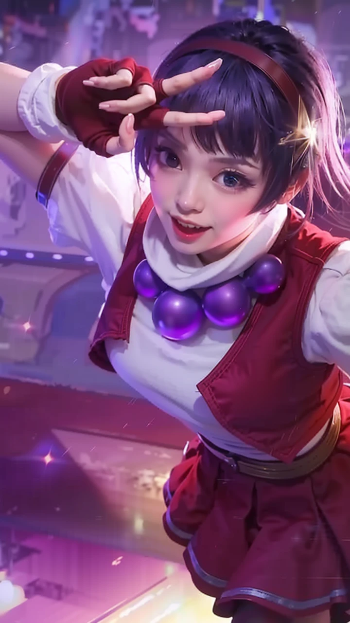 (8k, RAW photo, best quality, mastery:1.3),(realistic,photo-realistic:1.37),(night),(looking viewer:1.331),(white hair),posing,Tokyo street,nightcityscape,cyberpunk city,soft light, 1girl, extremely beautiful face, perfect body proportions, focal length, bust, casual hairstyle, smile, big eyes, (short sleeves JK_shirt), JK_style, (navy JK_skirt), (bow JK_tie), mix4, detailed eyes