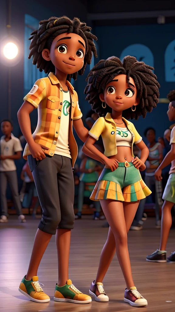 Black and mixed race people, dancing reggae, Jamaican Sound System culture style party.
