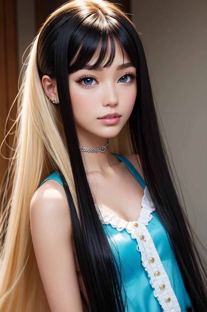 Barbie winx black hair with blond hair