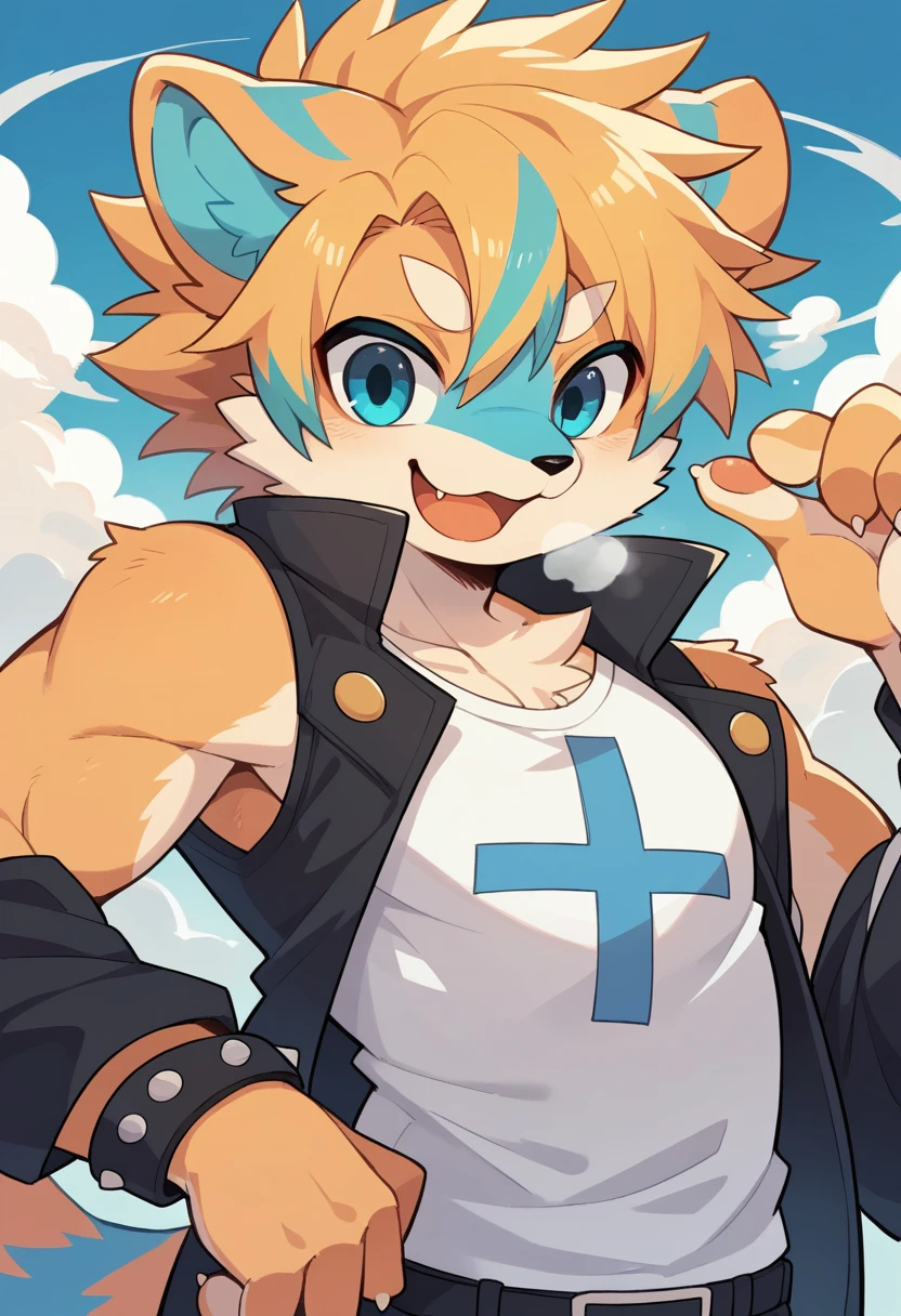 cover_page, highres, top quality, best quality, paid reward available, High-quality illustrations, unparalleled masterpiece, perfect artwork, absurdres, figma, super high resolution, detailed background, Steam punk, Beautiful World Heritage, boys, Happy, joyful(Photos of solo travelers)(kemono, furry anthro)cinematic lighting, dynamic angle,