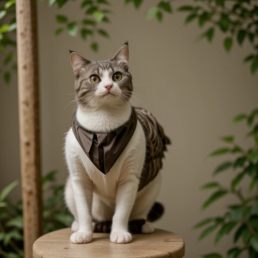 cat in bird outfit