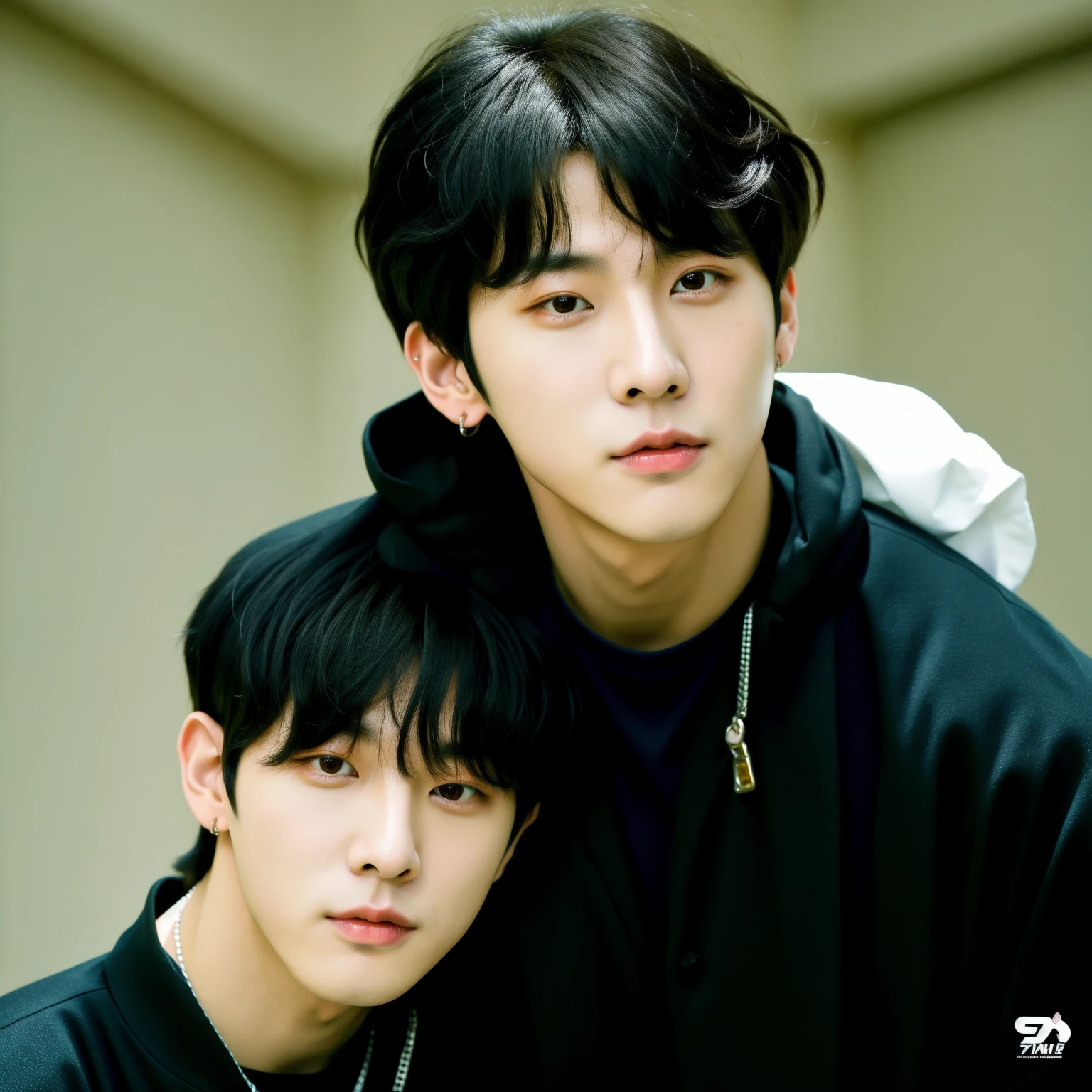 jungkook, Cai Xukun, Hyung Tae, Taejune Kim, Kim Doyoung, Wan adorable cara coreana, 17 years - of thin face age, con el mismo peinado, con el pelo corto, boy has black hair, Jimin|swollen right eyelid, Yanjun Chengt