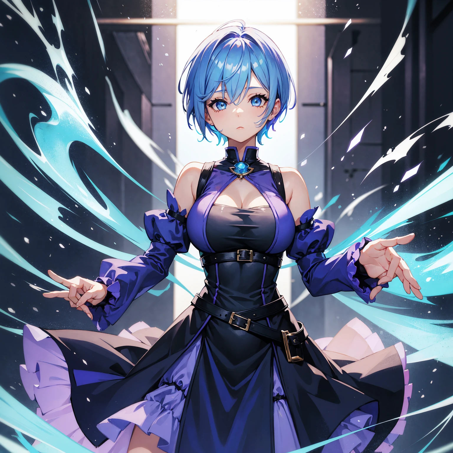 (((Pixel Perfect, Perfect detail))), alone, 1 Girl,  Rem,Medium Chest , 