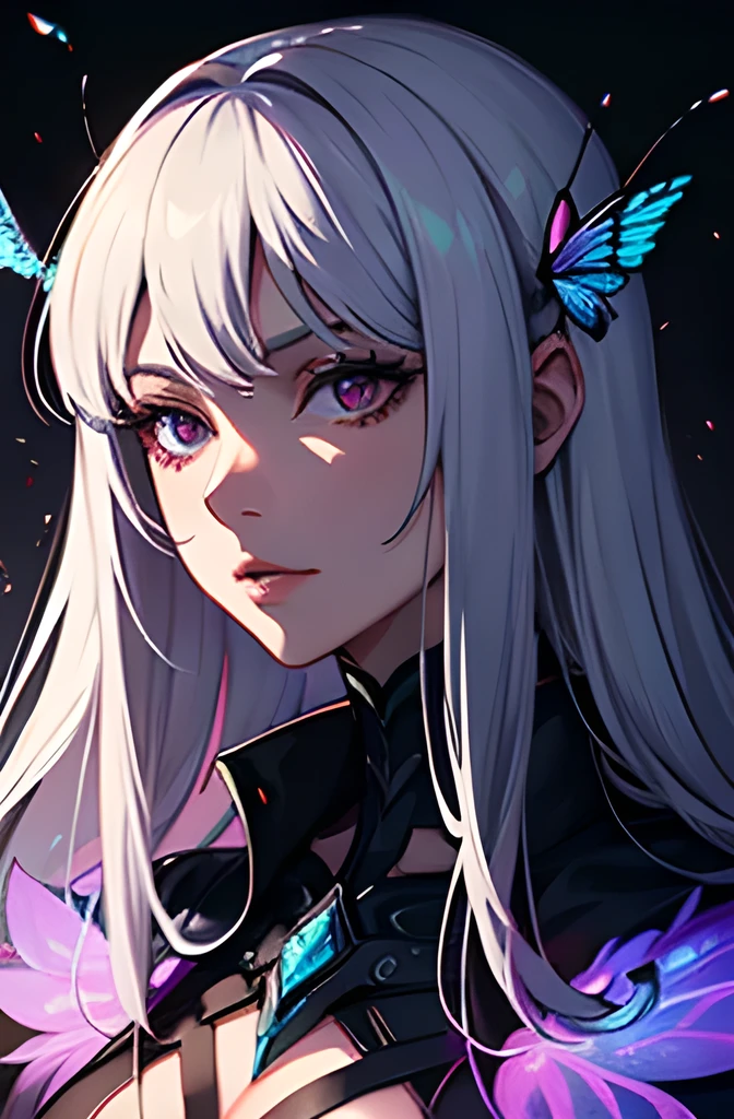 Portrait, solo, female, hybrid, insect, bugs, monster, beautiful, sexy, aura, death aura, 