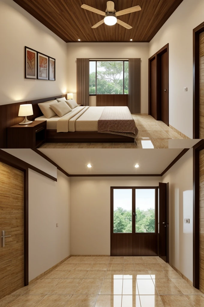 Rooms with ceramic tile floor and wooden ceiling