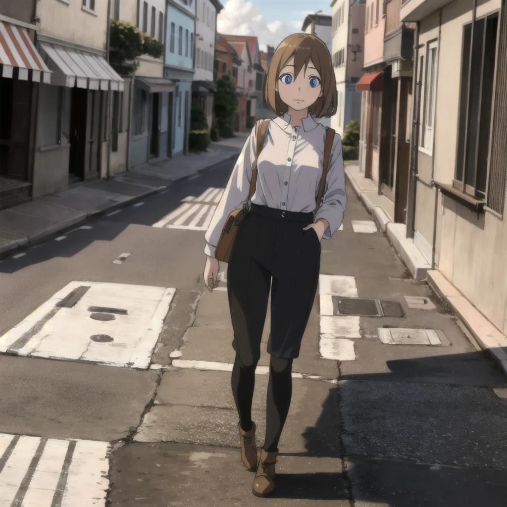 a girl walking on the road