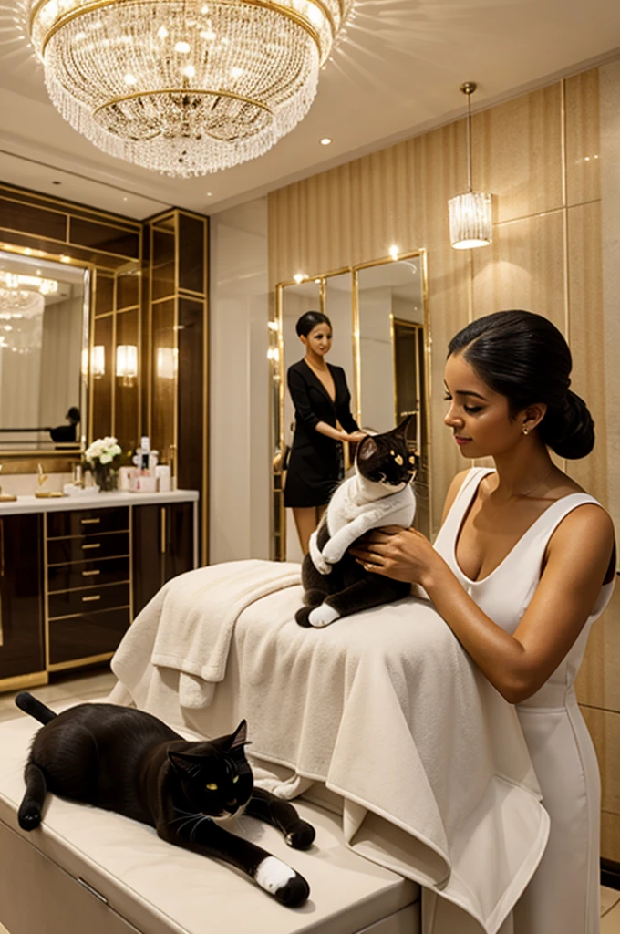 Luxury beauty salon, in which the masters are cats