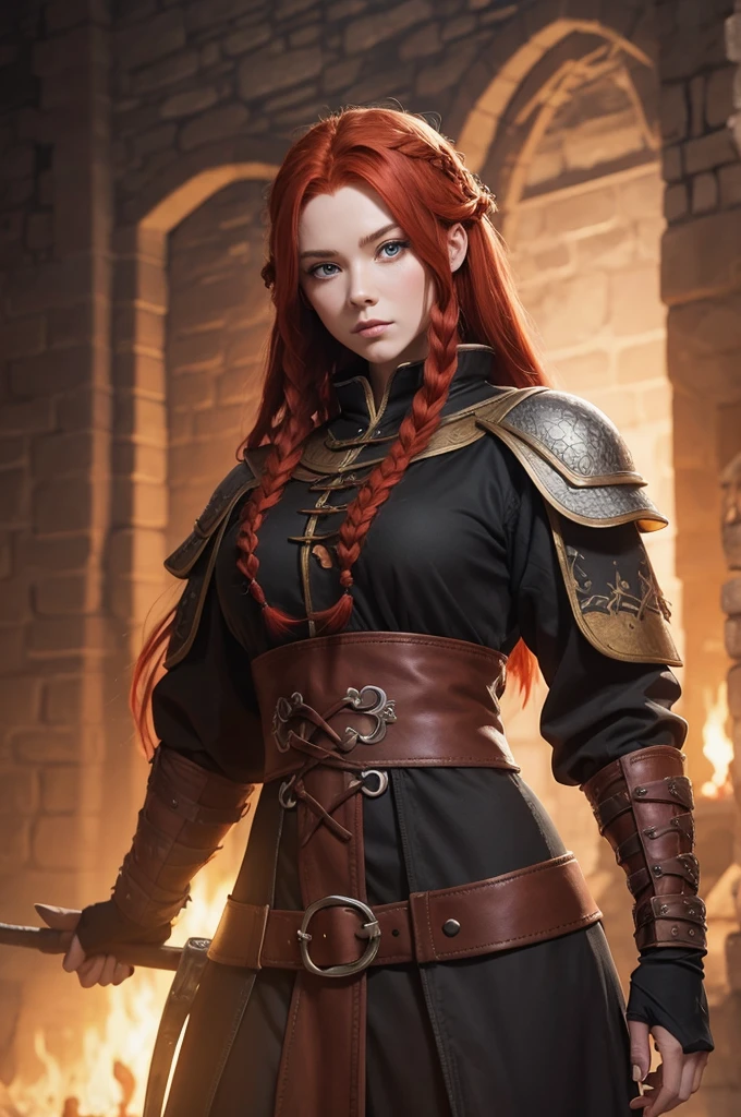 Redhead Braided 2D Medieval Dragon