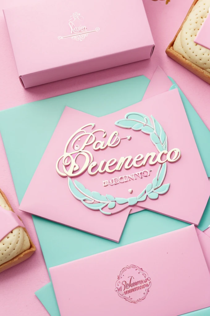 A logo for a baking business with the name Dulce Momento in pastel colors