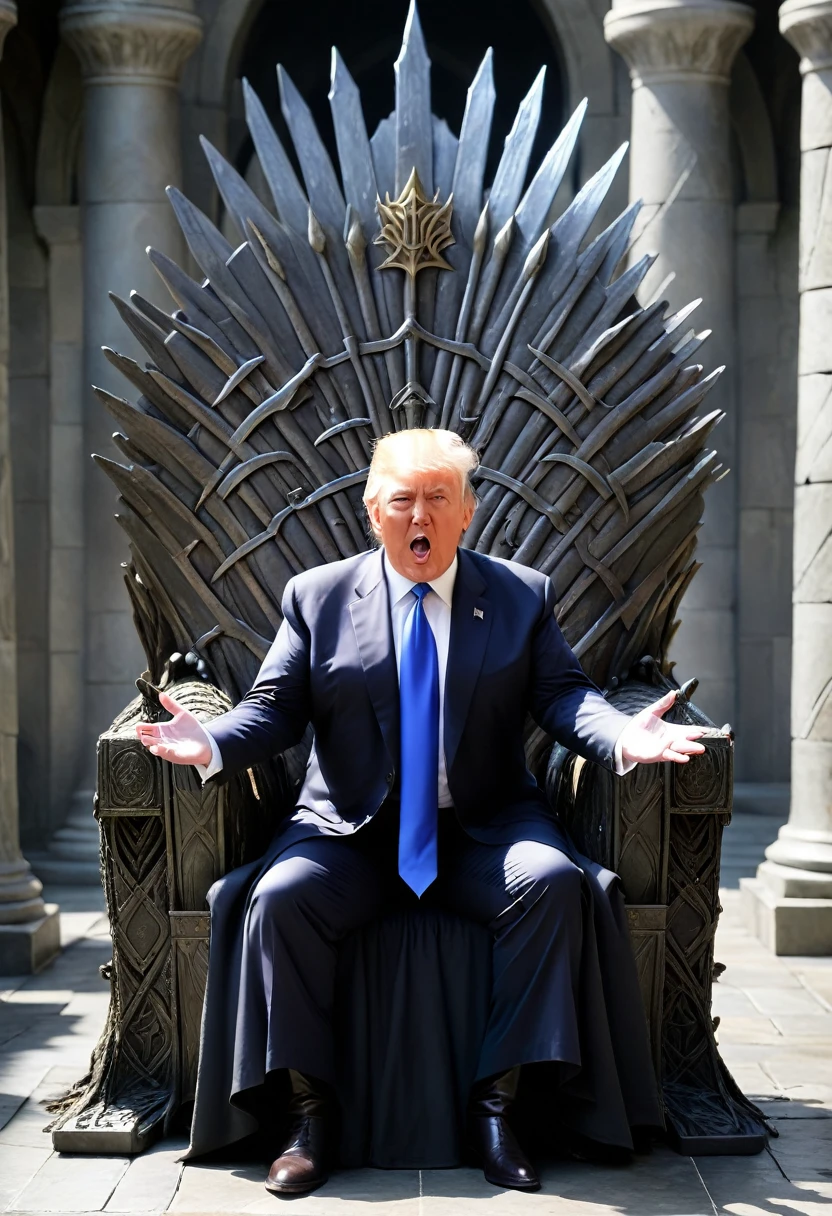 Donald Trump on the throne of Gondor.