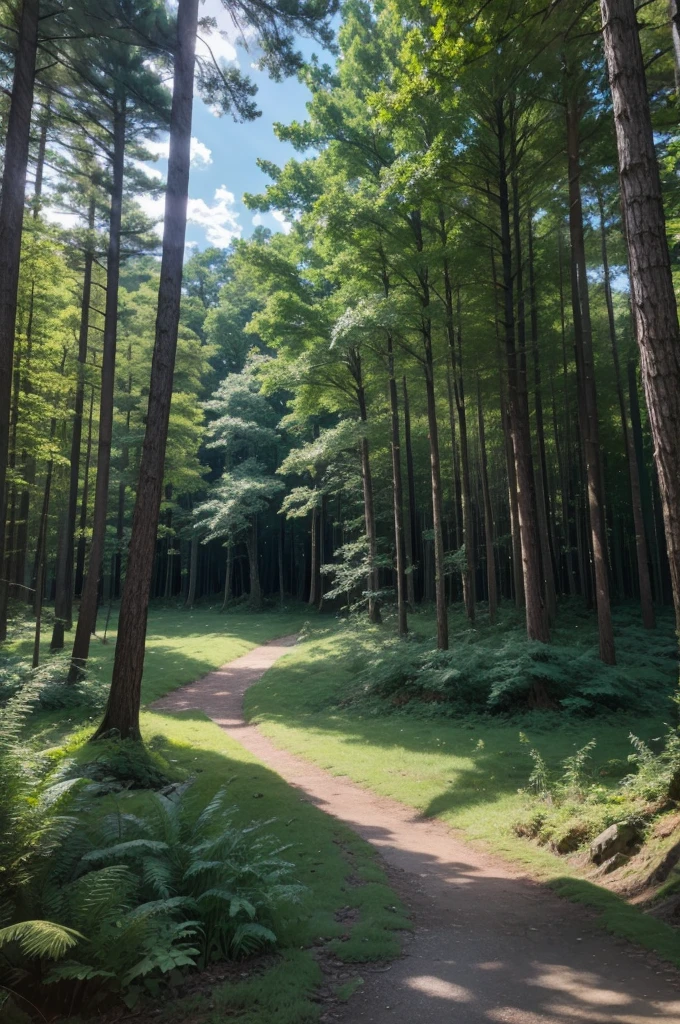 Image of an anime-style forest landscape