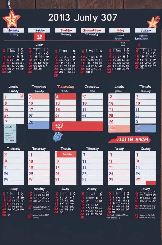 Calendar for July 31st