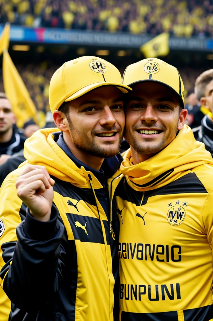 Dortmund fan kisses Bayern fan
